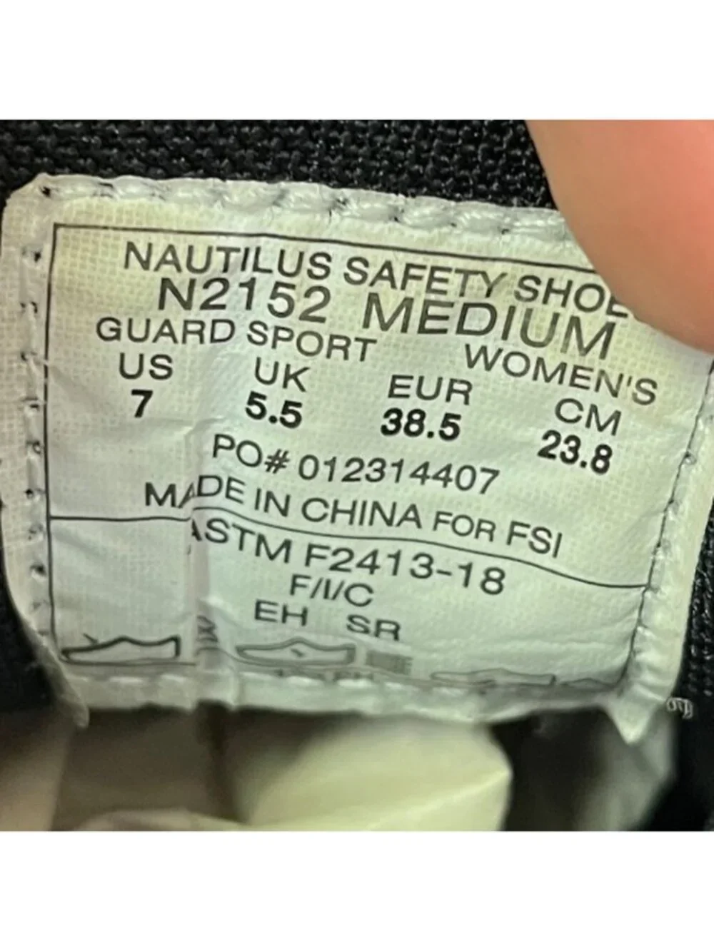 Nautilus Guard Sport Womens Size 7 Black Electric Hazard Steel Toe Work Shoes